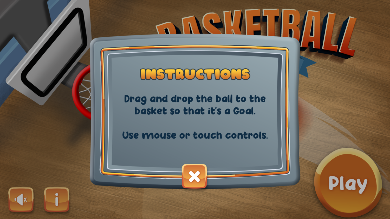 Basketball Mania Game Instructions Screenshot.