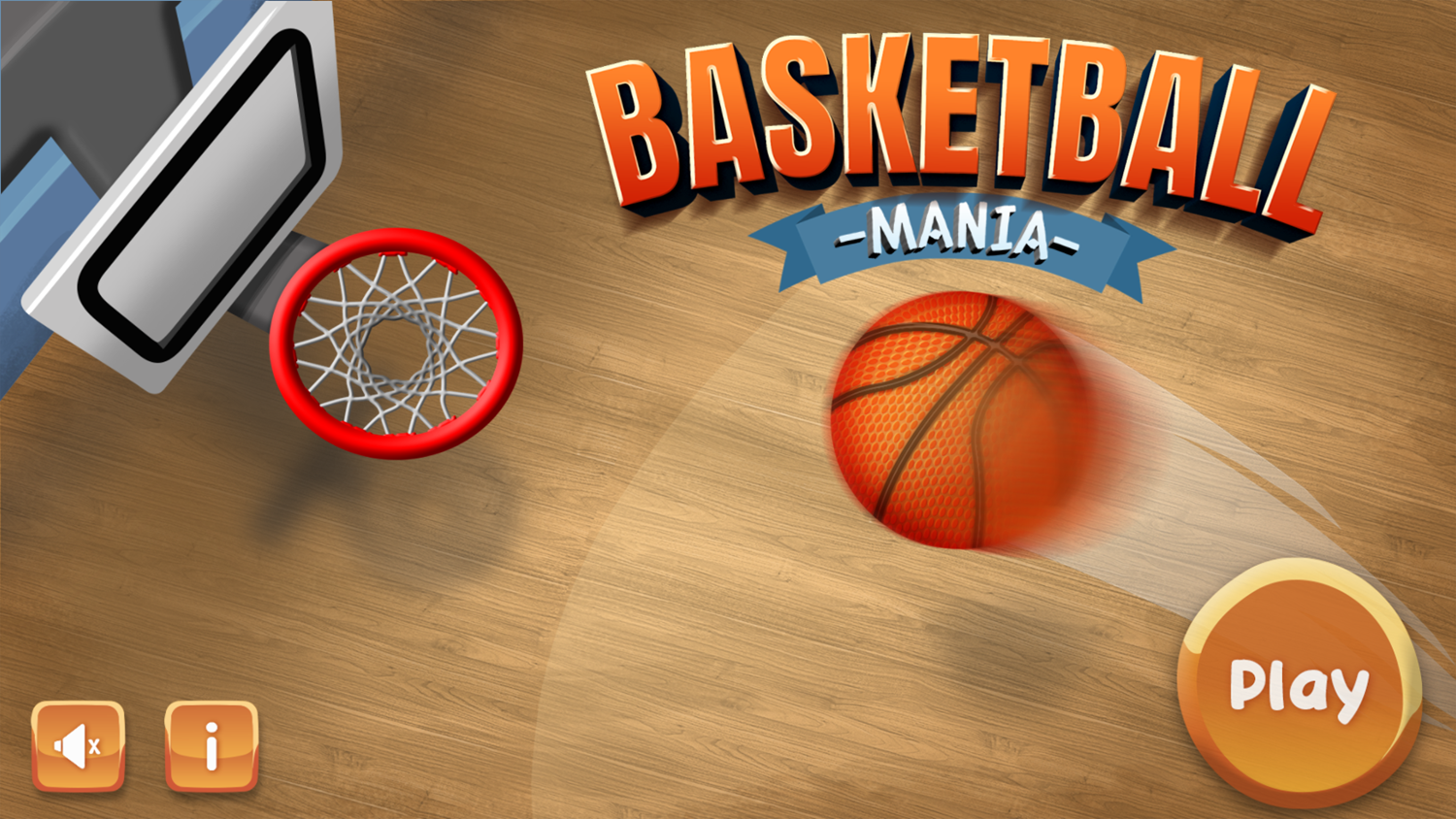 Basketball Mania Game Welcome Screen Screenshot.