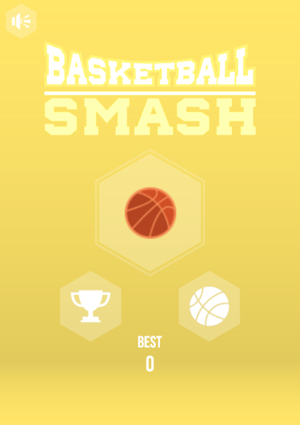 Basketball Smash Game Welcome Screen Screenshot.