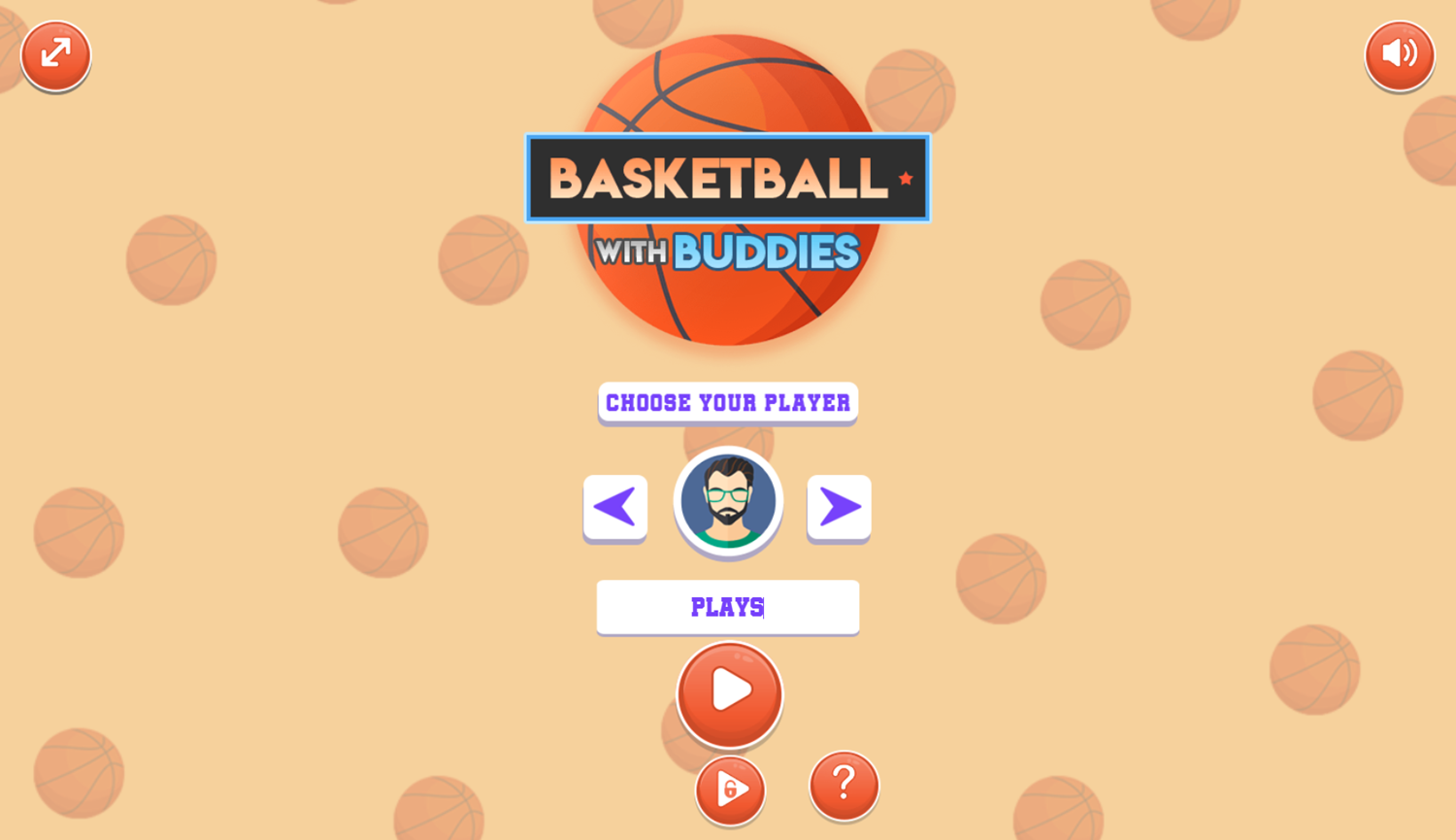 Basketball With Buddies Game Welcome Screen Screenshot.