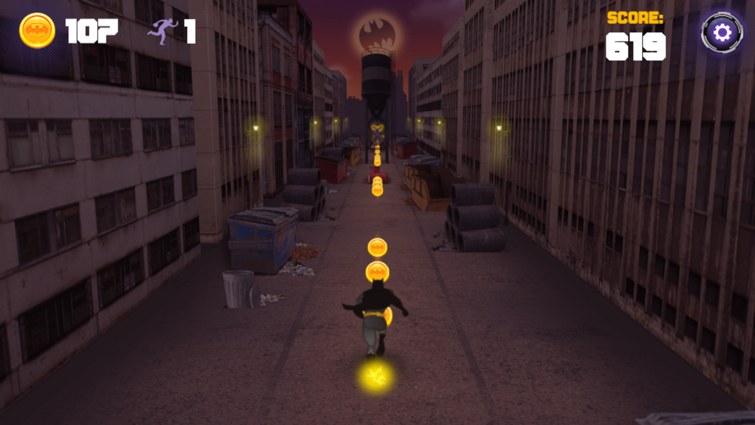 Batman Caped Crusader Chase Game Play Screenshot.