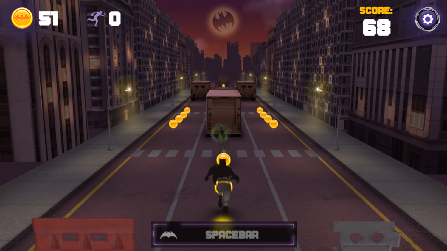 Batman Caped Crusader Chase Game How To Shoot Boomerang Screenshot.