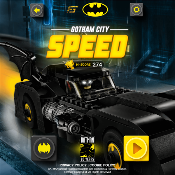Batman Gotham City Speed Welcome Screen Screenshot.