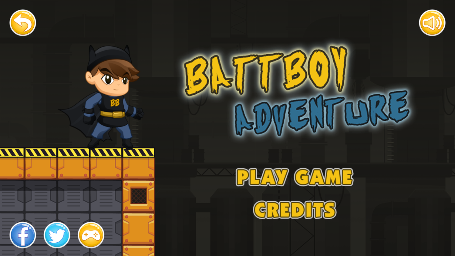Battboy Adventure Game Welcome Screen Screenshot.