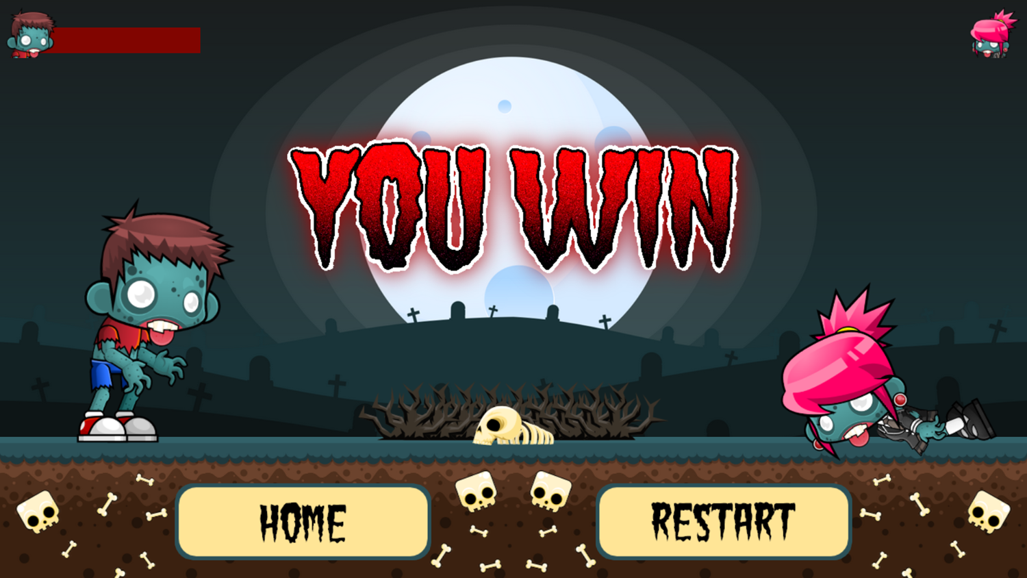 Battle of the Zombies Game You Win Screenshot.