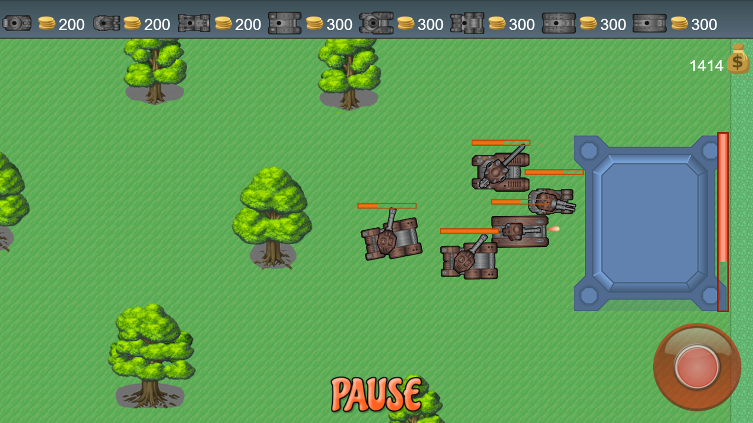 Battle Tanks Game Attack Base Screenshot.