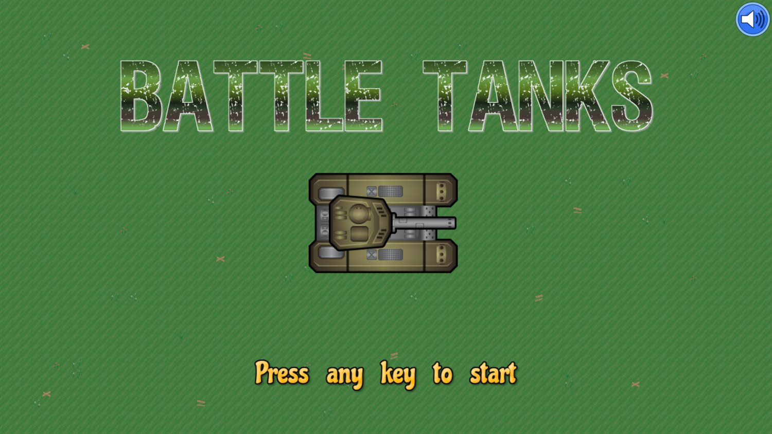 Battle Tanks Game Welcome Screen Screenshot.