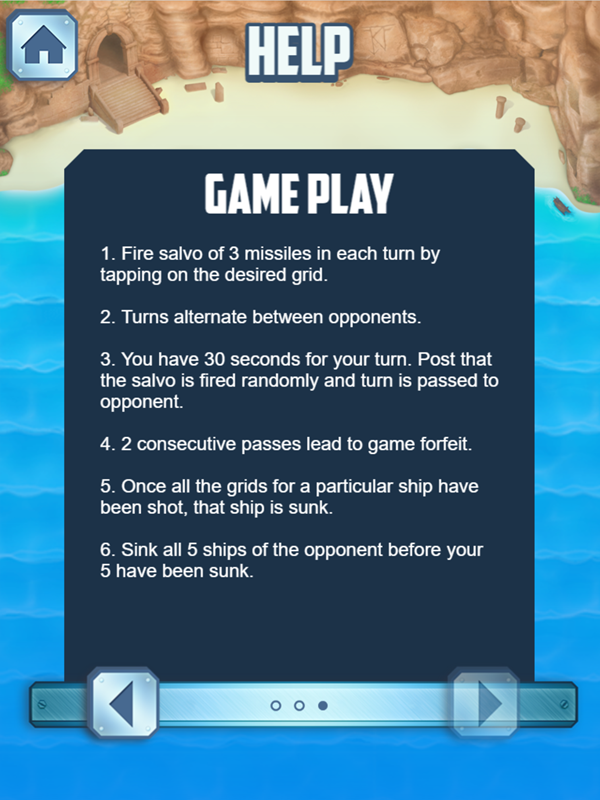 Battleships Armada Game Play Instructions Screenshot.