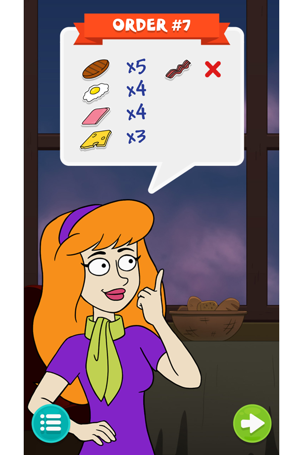 Be Cool Scooby Doo Sandwich Tower Customer Order Screenshot.