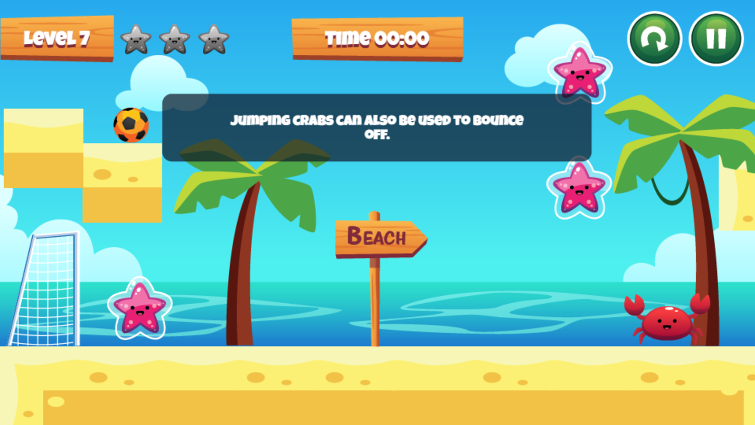 Beach Soccer Game Crab Info Screenshot.