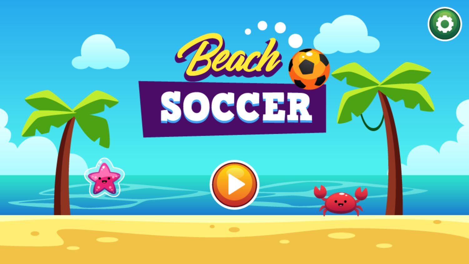 Beach Soccer Game Welcome Screen Screenshot.