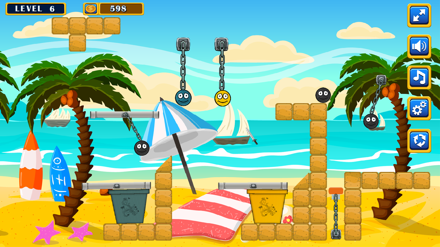 Beachball Fun Game Level Progress Screenshot.