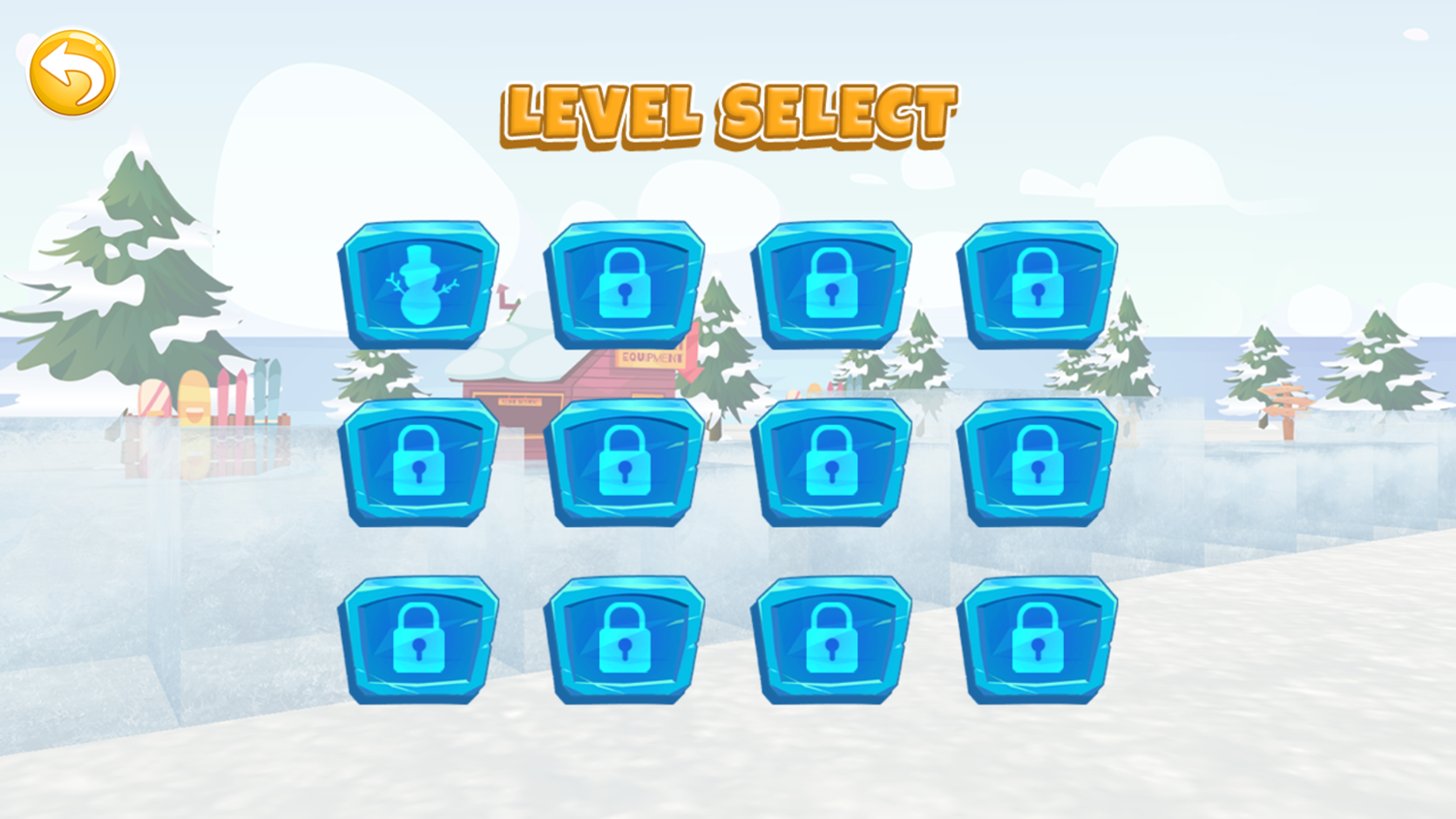 Beat the Snowmen Game Level Select Screenshot.