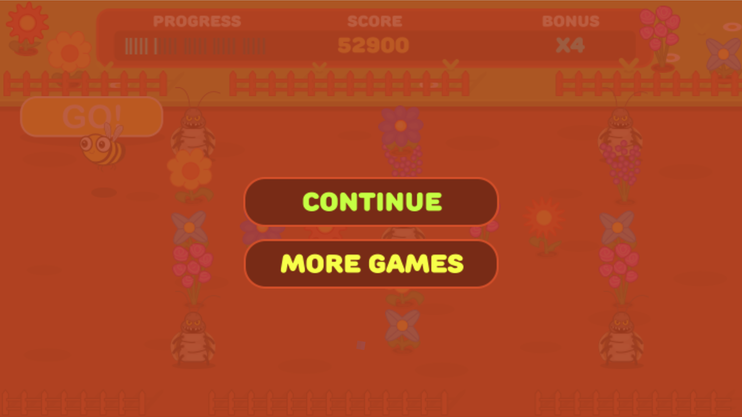 BeeLine Game Level Complete Screen Screenshot.