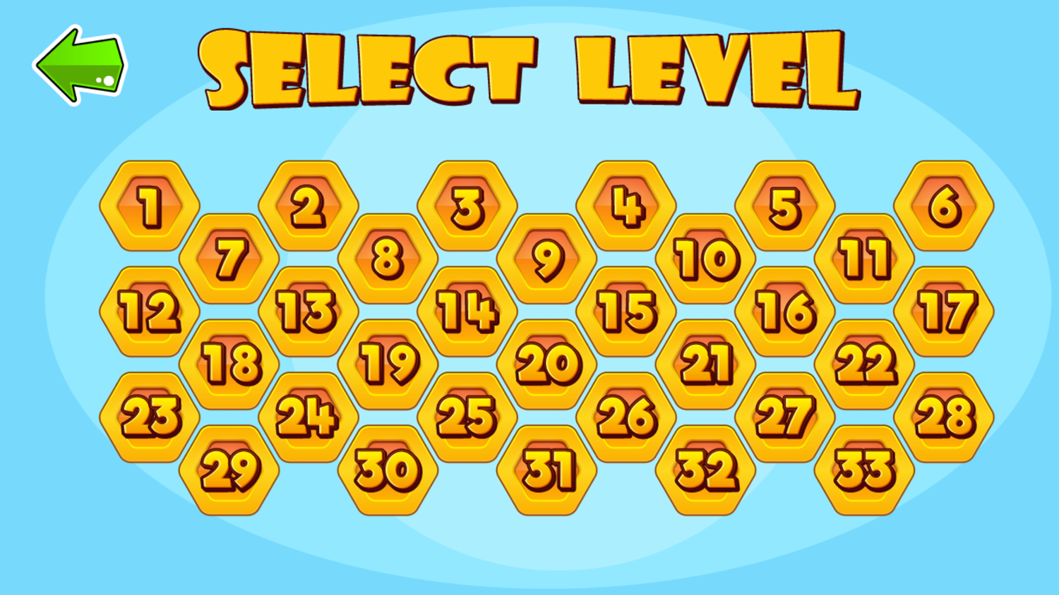 Beepio Game Level Select Screenshot.