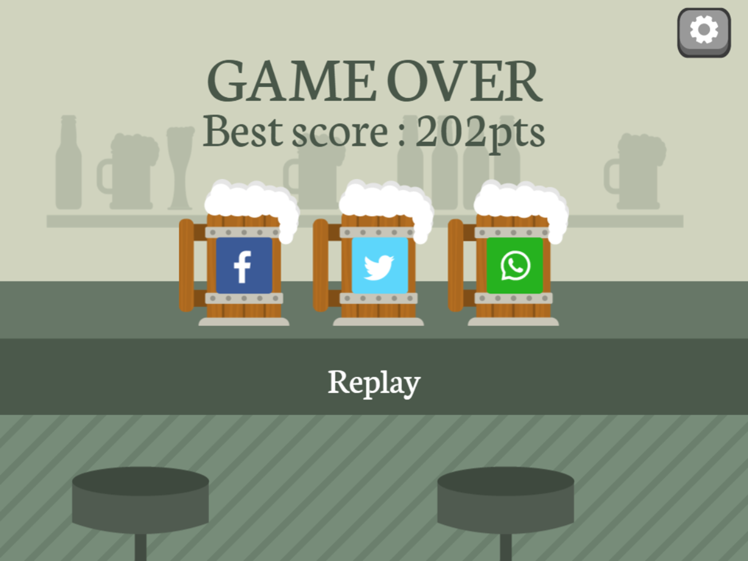 Beer Pushing Game Over Screenshot.