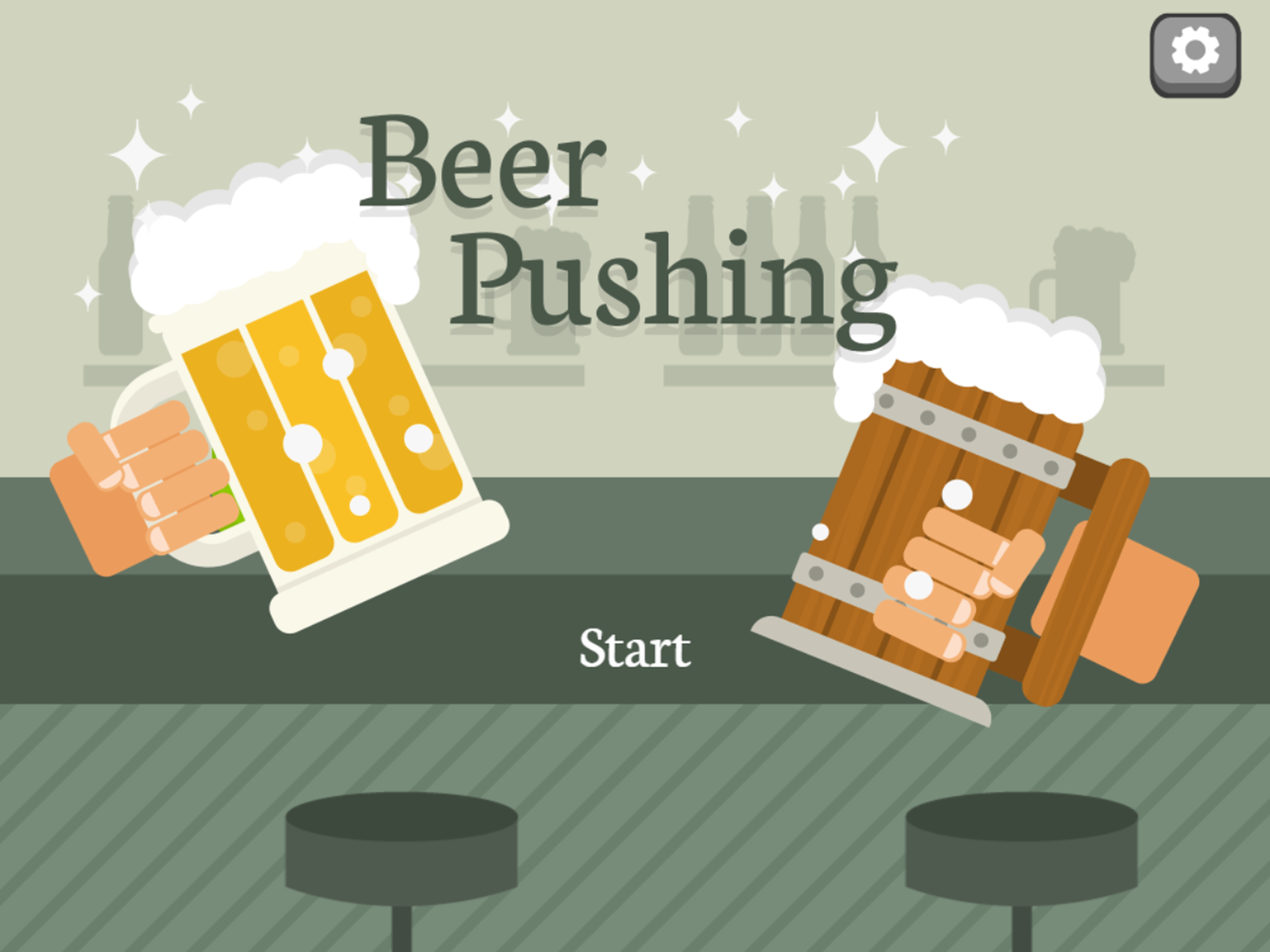 Beer Pushing Game Welcome Screen Screenshot.