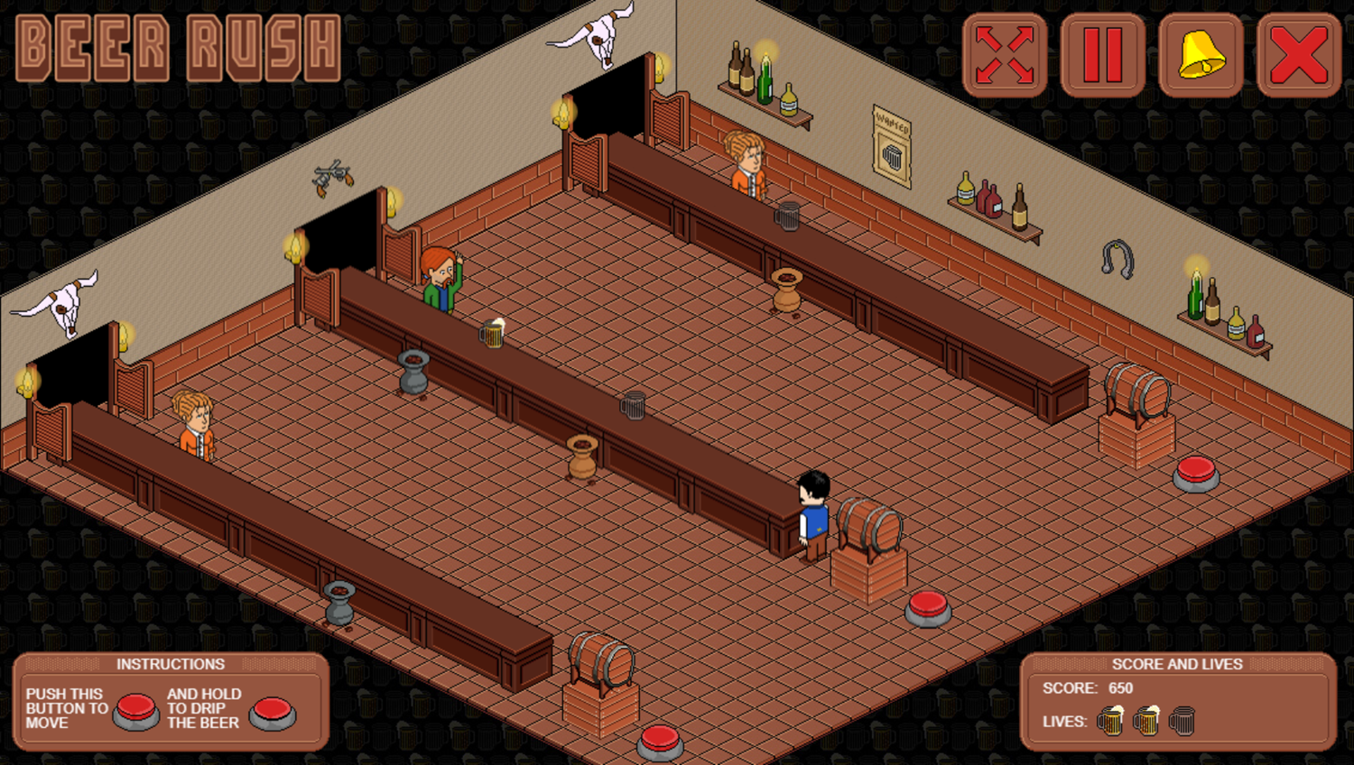 Beer Rush Game Play Screenshot.