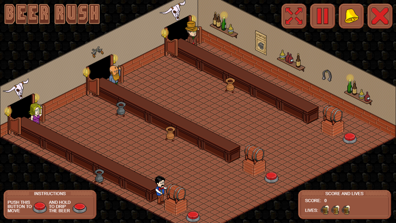 Beer Rush Game Level Start Screenshot.