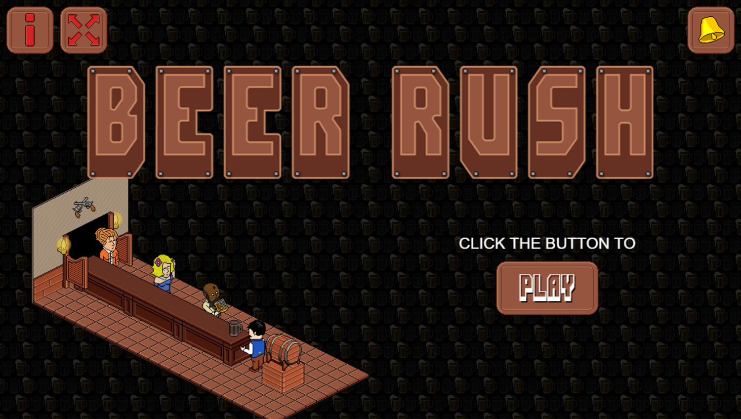 Beer Rush Game Welcome Screen Screenshot.