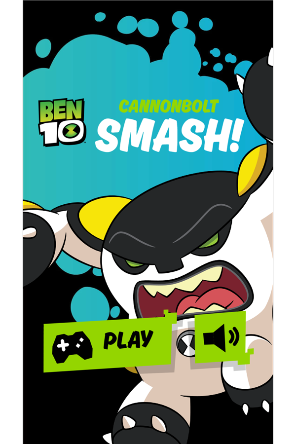 Ben 10 Cannonbolt Smash Game Welcome Screen Screenshot.