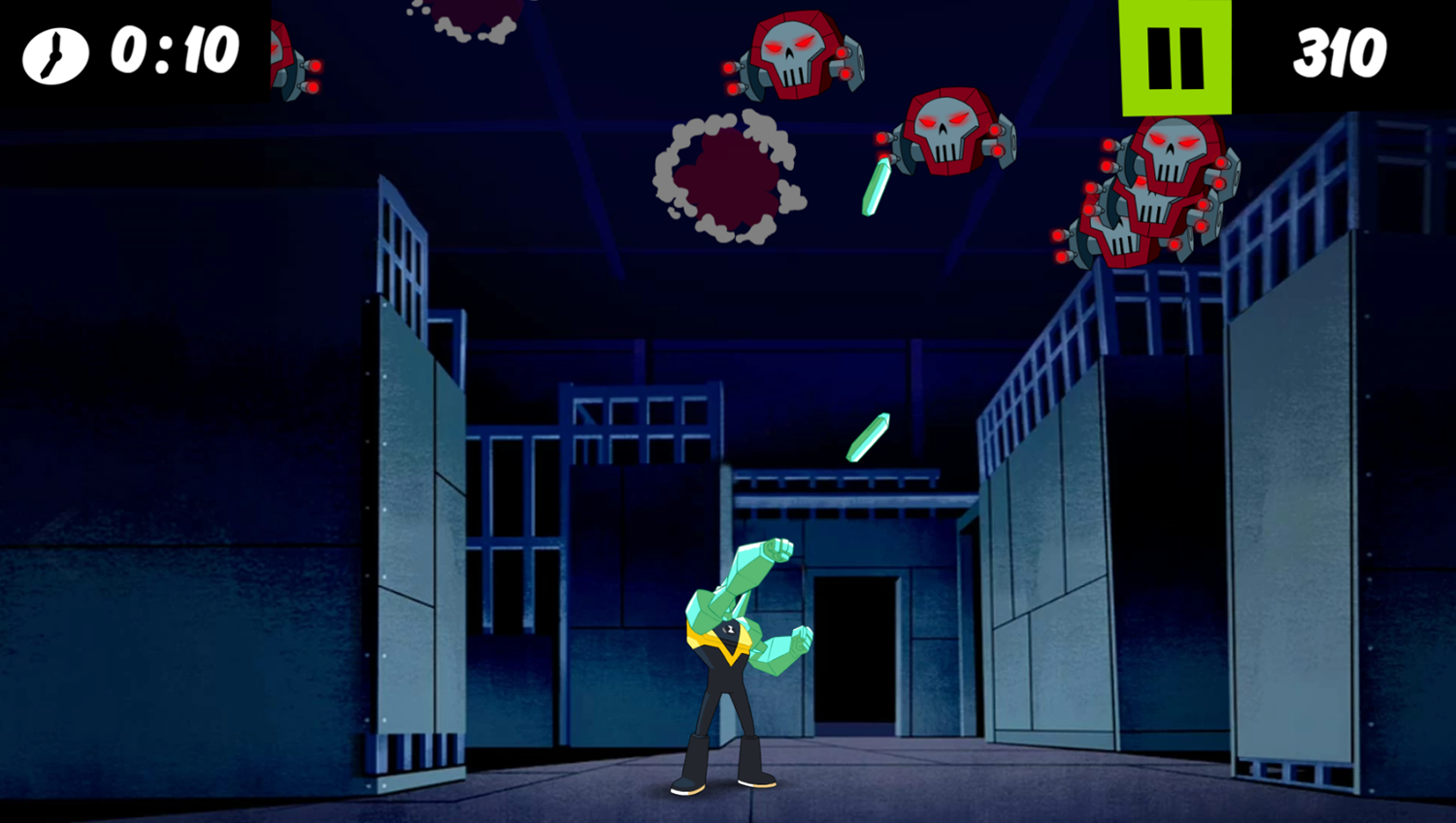Ben 10 Diamonhead Shoot Game Screenshot.