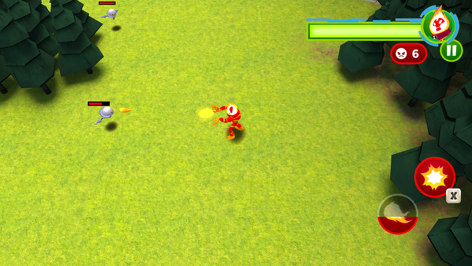 Ben 10 Drone Destruction Game Basic Attack Screenshot.