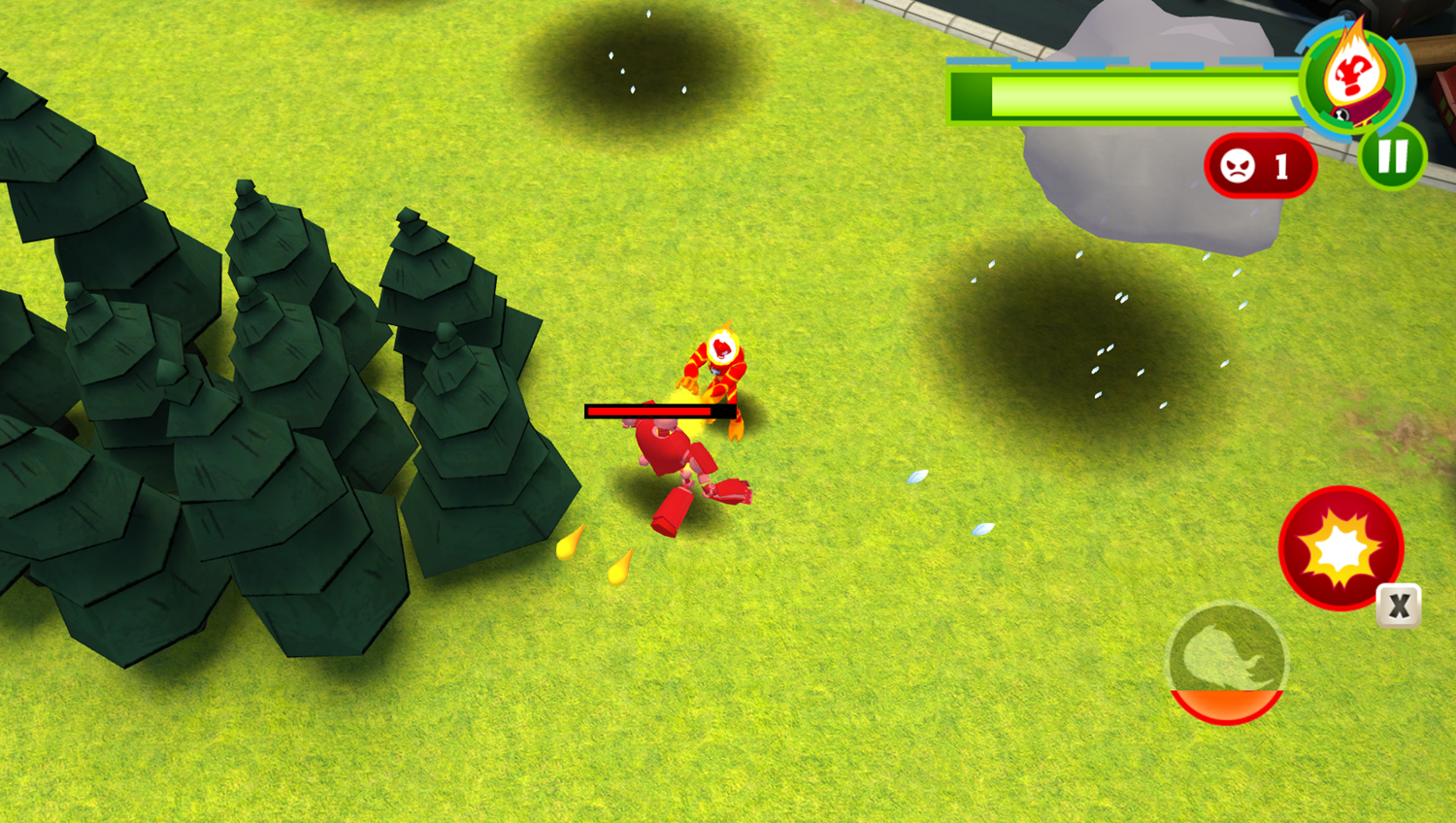 Ben 10 Drone Destruction Game Boss Fight Screenshot.