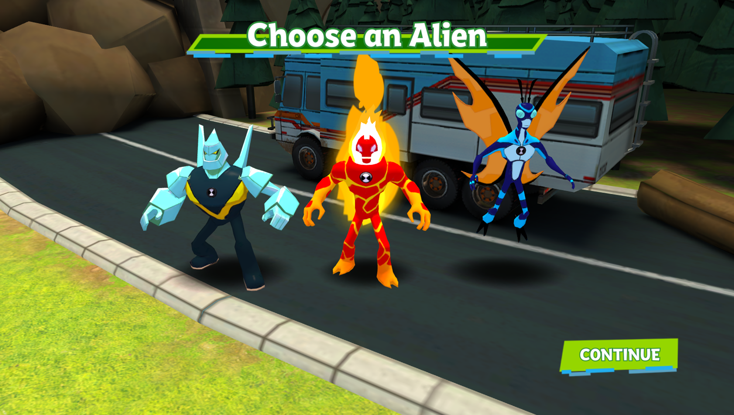 Ben 10 Drone Destruction Game Choose Alien Screenshot.