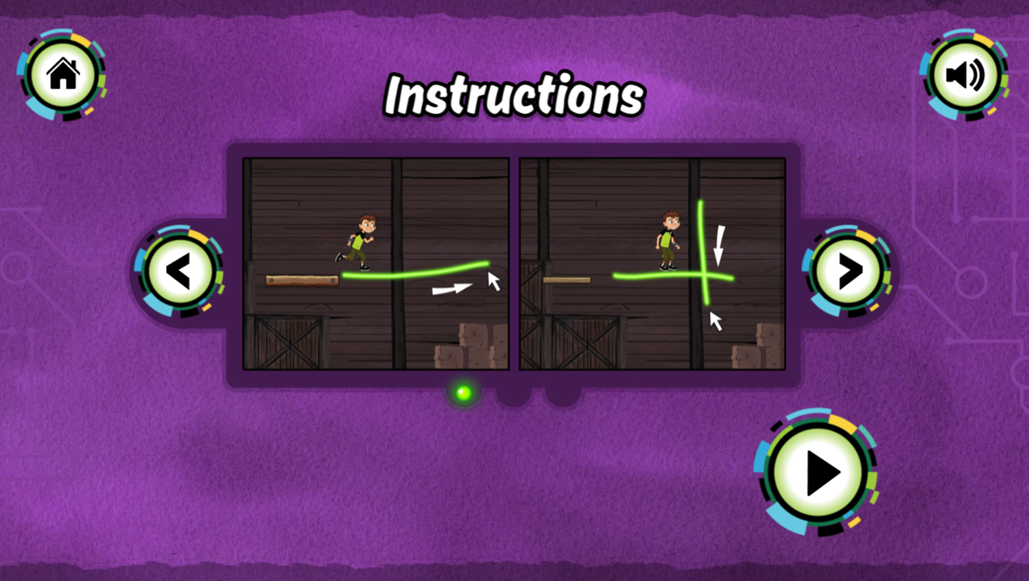 Ben 10 Escape Route Game How To Play Screenshot.