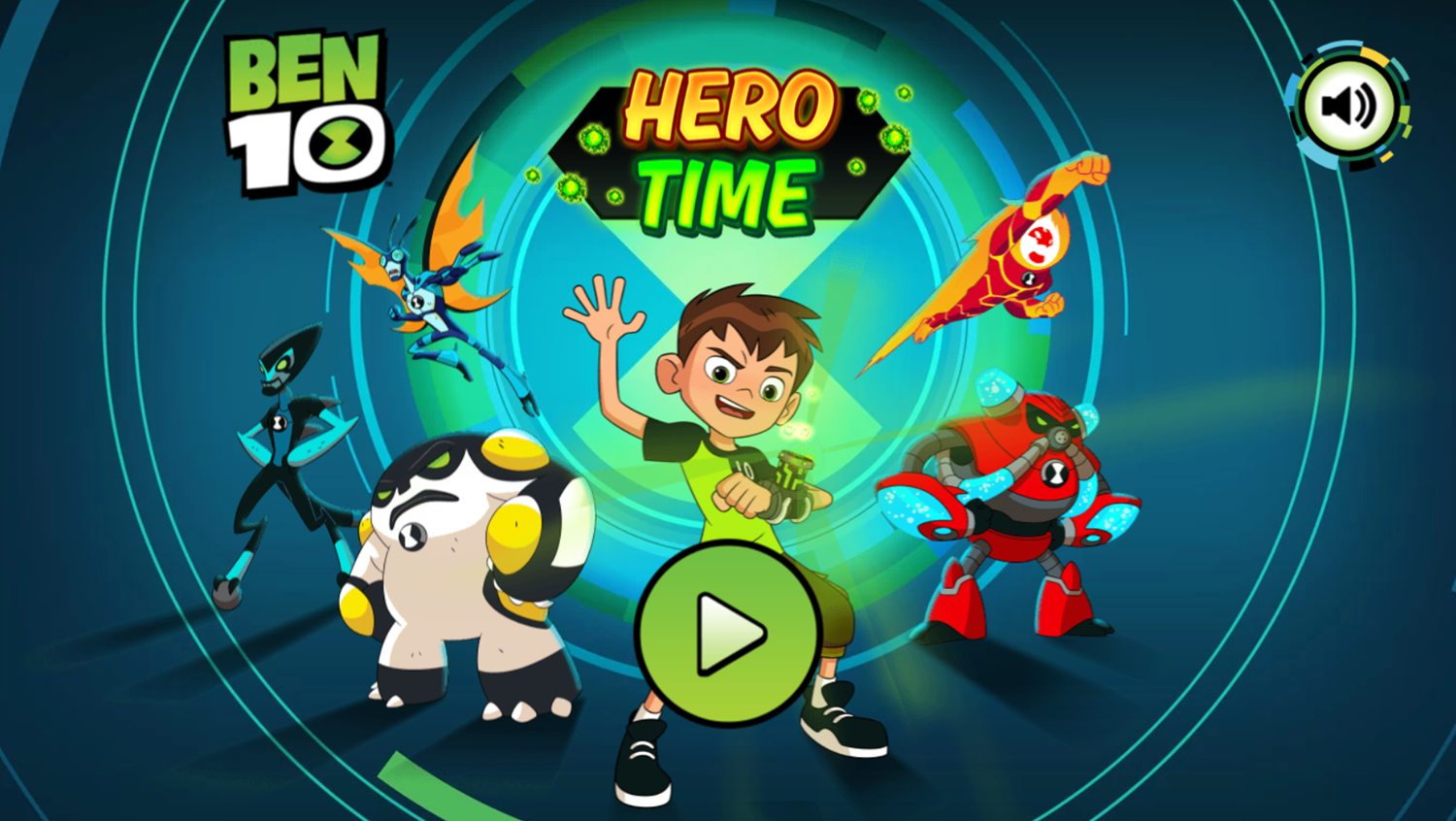 Ben 10 Hero Time Game Welcome Screen Screenshot.
