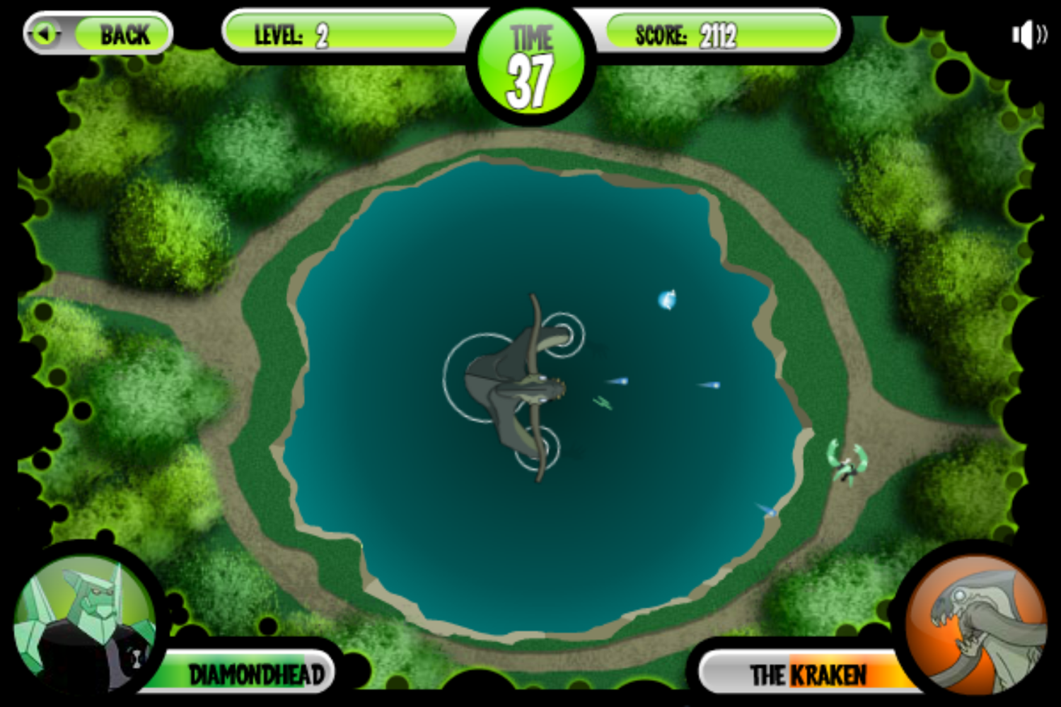 Ben 10 Kraken Attack Game Next Level Play Screenshot.