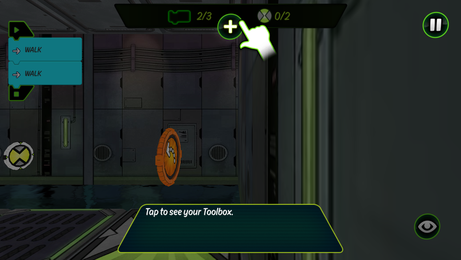 Ben 10 Omnicode Game Instruction Screenshot.