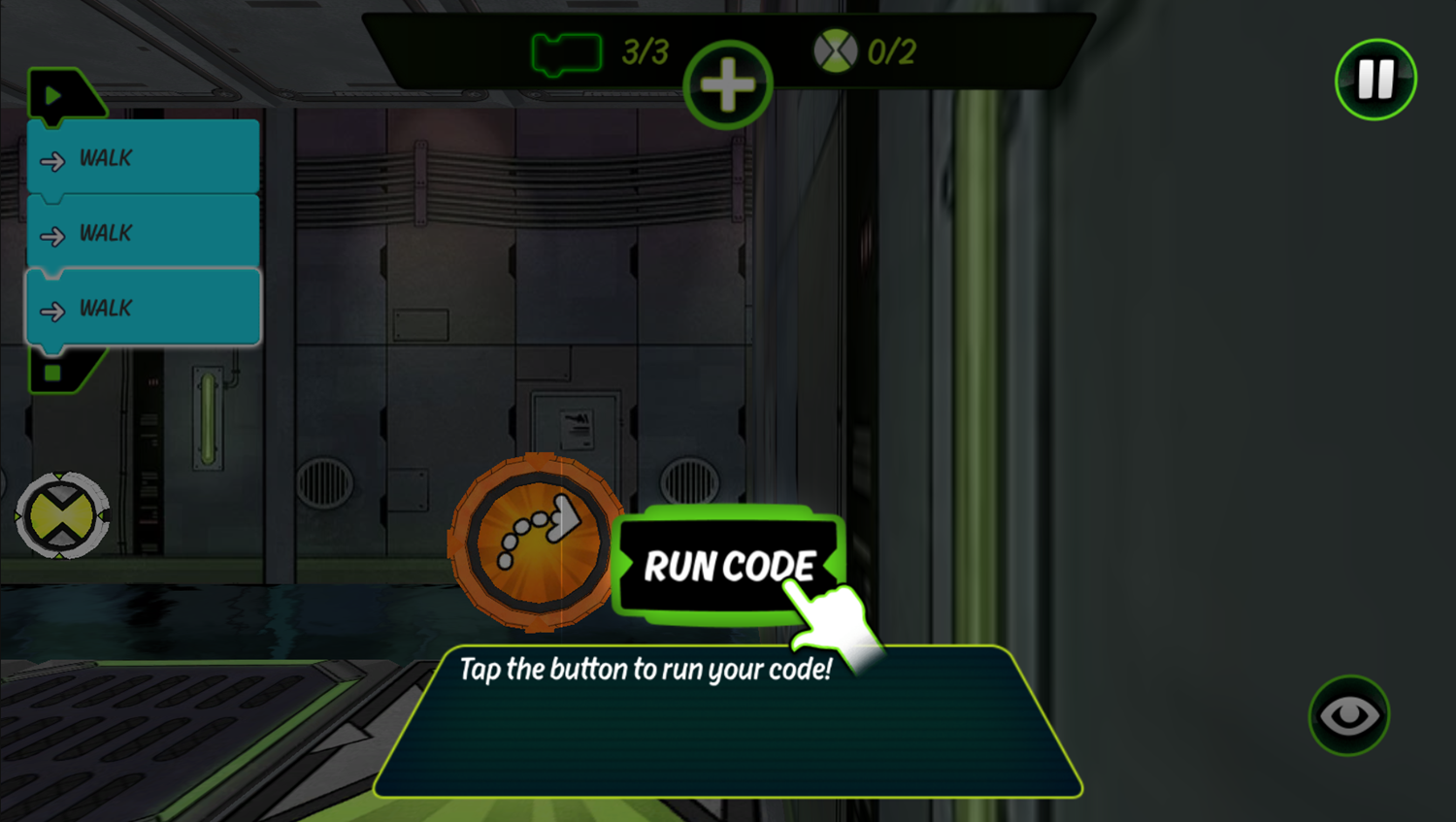 Ben 10 Omnicode Game Run Code Screenshot.