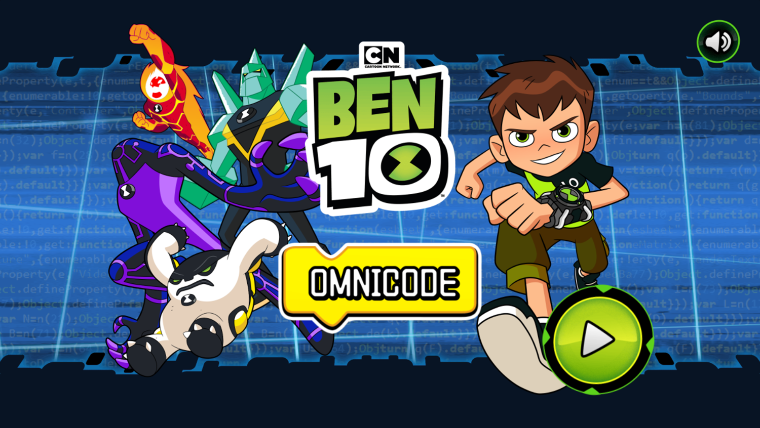 Ben 10 Omnicode Game Welcome Screen Screenshot.