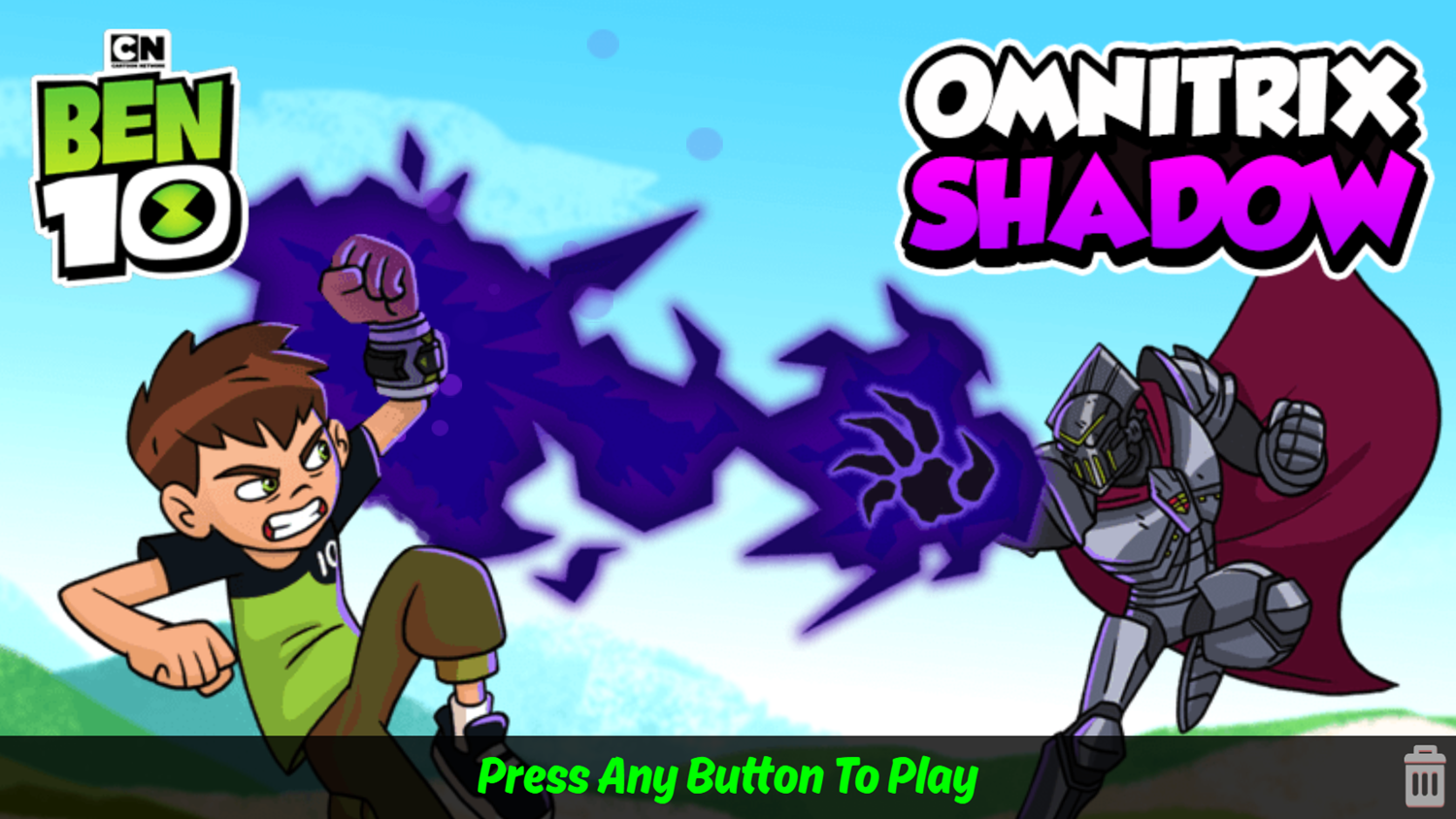 Ben 10 Omnitrix Shadow Game Welcome Screen Screenshot.