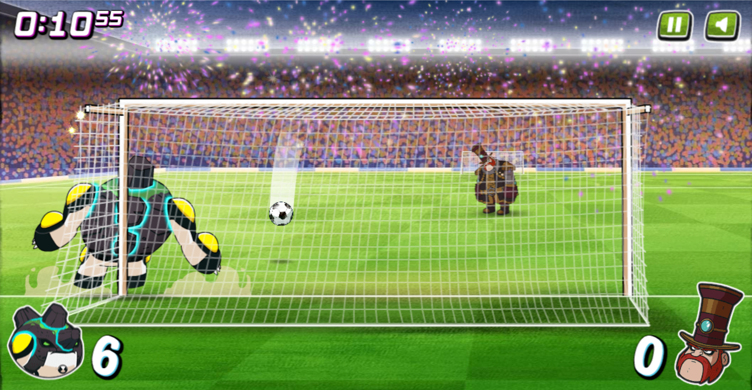 Ben 10 Penalty Power Game Goaltending Screenshot.
