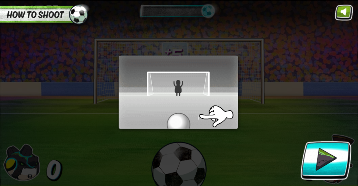 Ben 10 Penalty Power Game How to Shoot Screen Screenshot.
