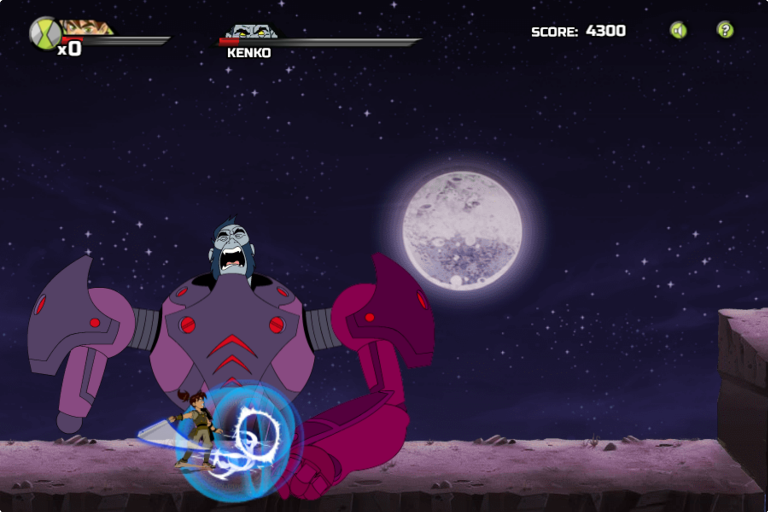 Ben 10 Samurai Warrior Game Kenzo Final Boss Battle Screenshot.