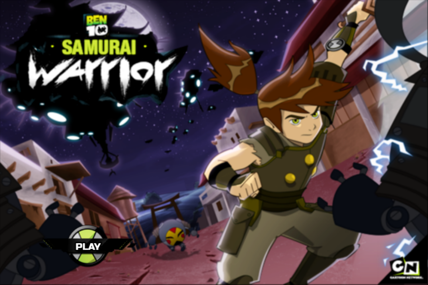 Ben 10 Samurai Warrior Game Welcome Screen Screenshot.