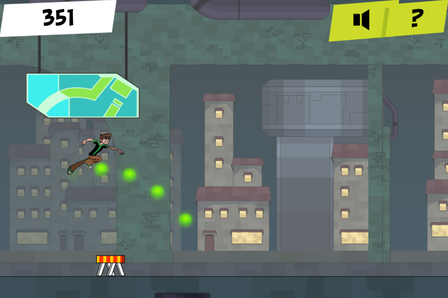 Ben 10 Undertown Runner Game Screenshot.