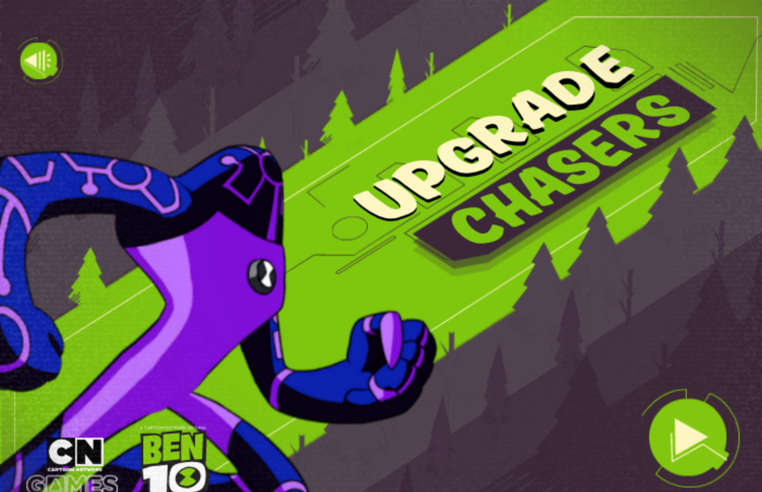 Ben 10 Upgrade Chasers Game Welcome Screen Screenshot.