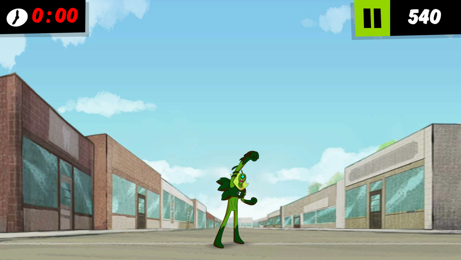 Ben 10 Wildvine Shoot Game Over Screenshot.