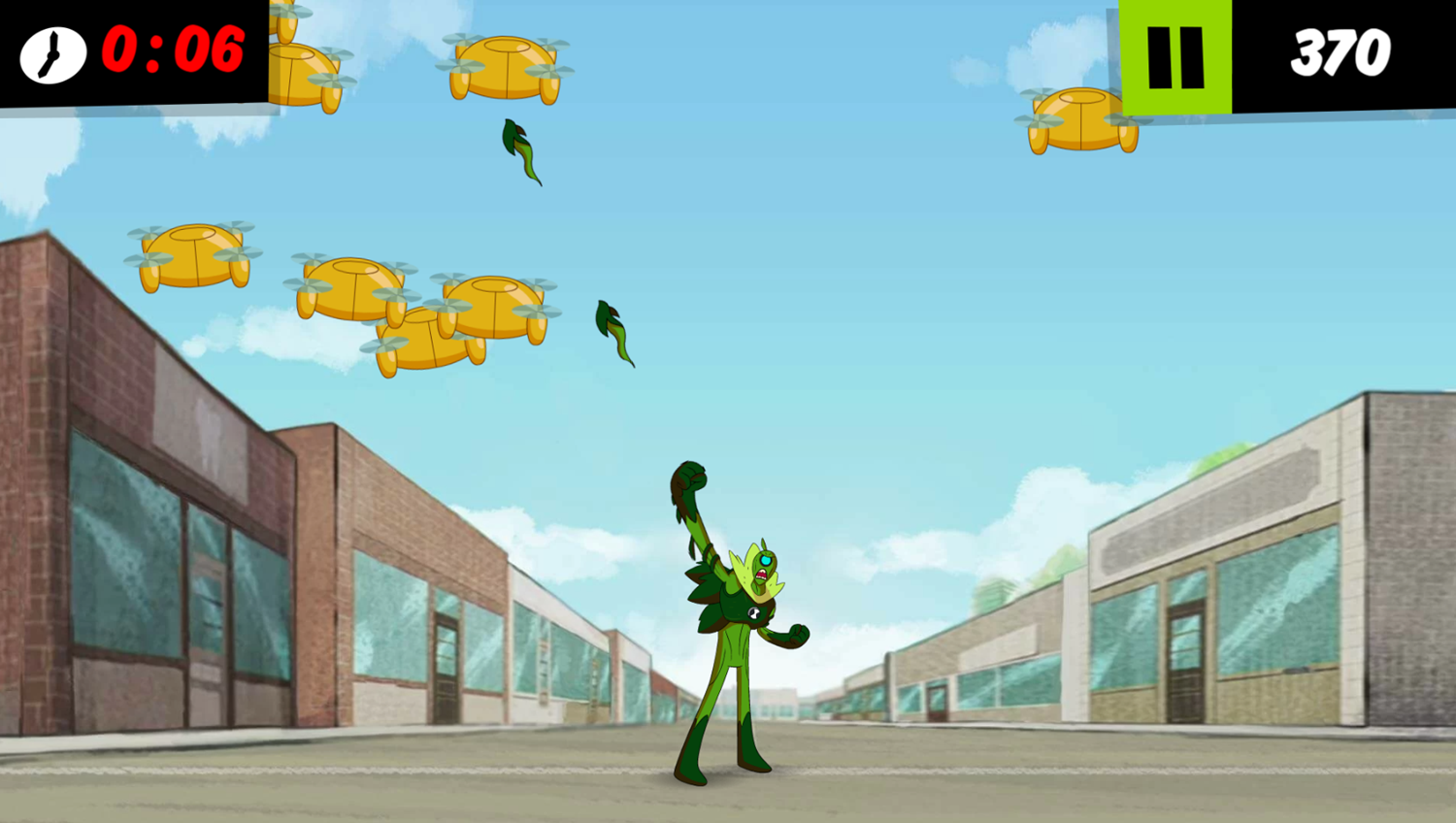 Ben 10 Wildvine Shoot Game Screenshot.