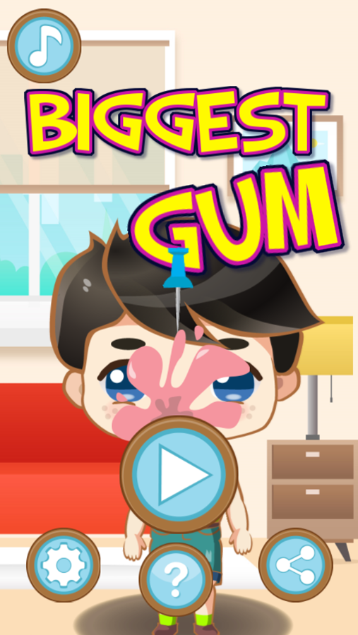 Biggest Gum Game Welcome Screen Screenshot.
