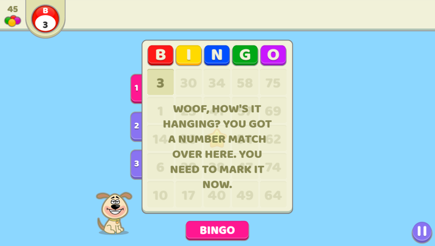 Bingo Royal Game Start Screenshot.
