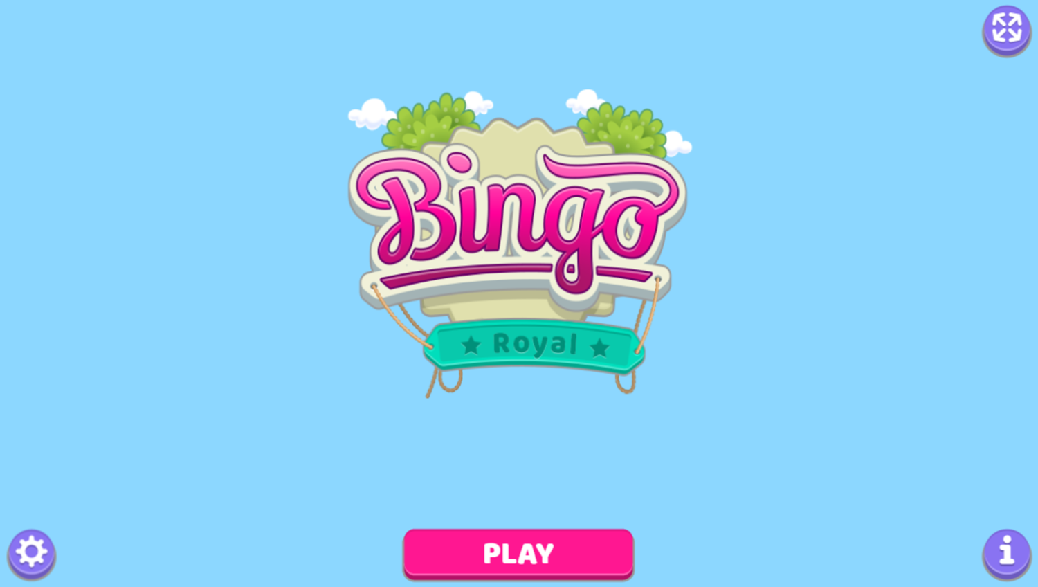 Bingo Royal Game Welcome Screen Screenshot.