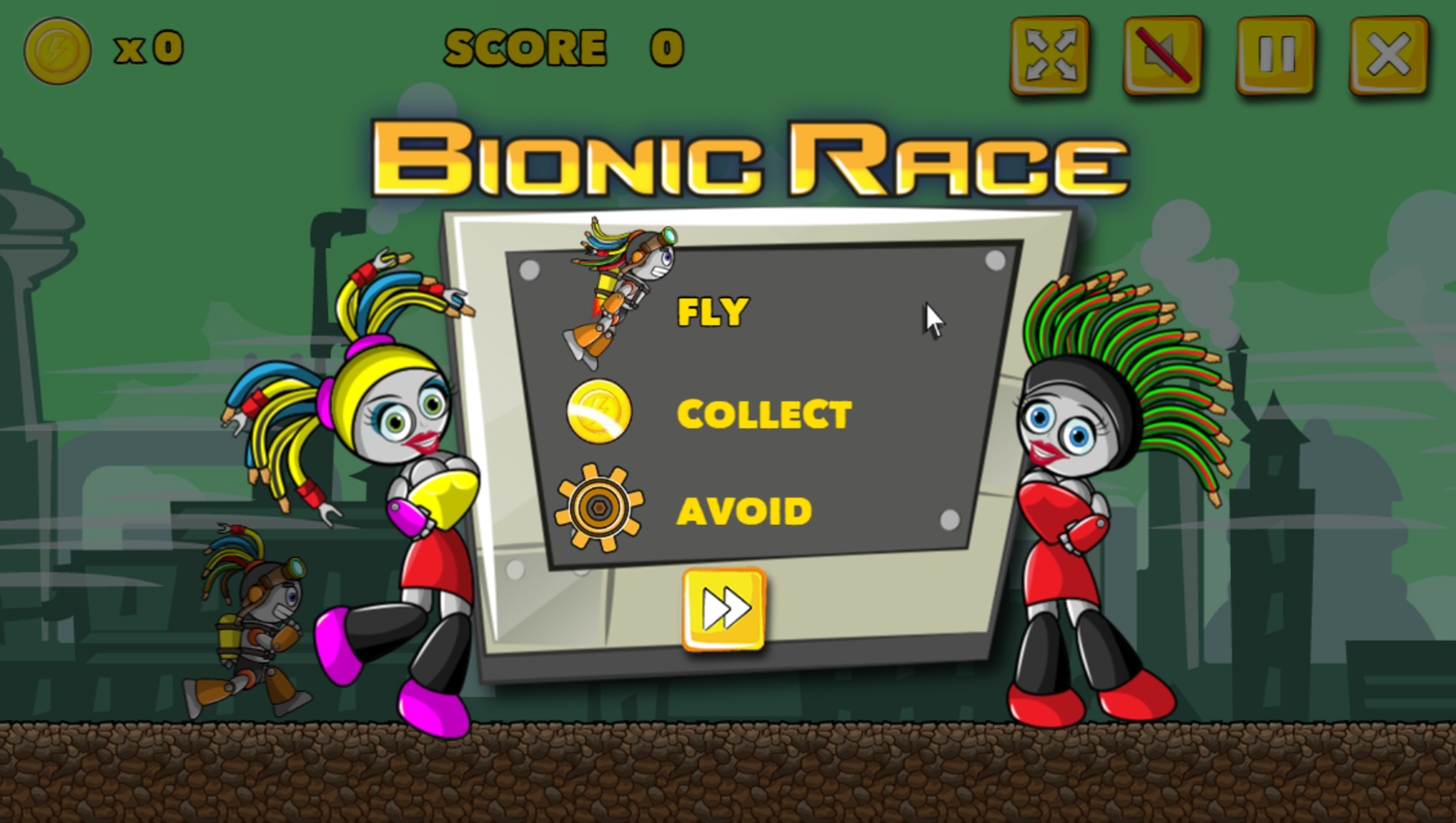 Bionic Race Game How To Play Screenshot.