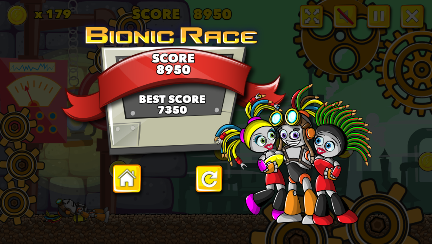 Bionic Race Game Score Screenshot.