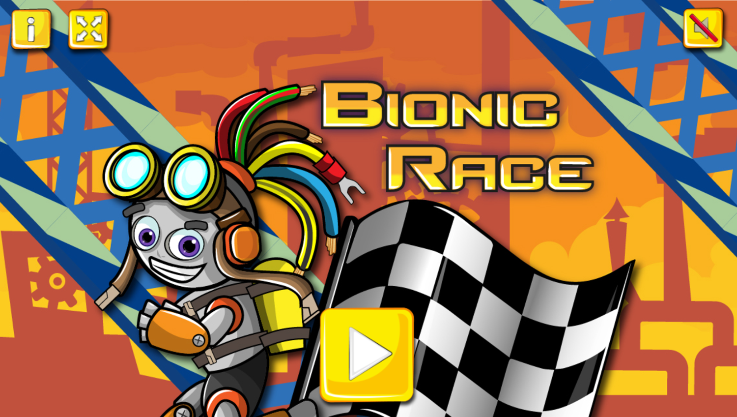 Bionic Race Game Welcome Screen Screenshot.